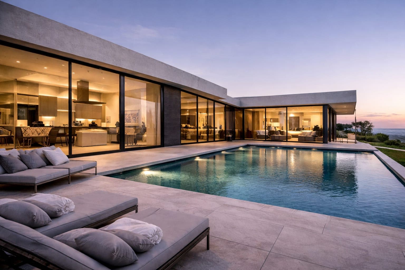 Stylized exterior illustration of a premium modern residence