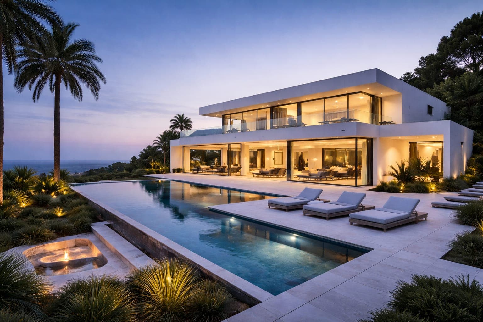 Stylized exterior illustration of a premium modern residence