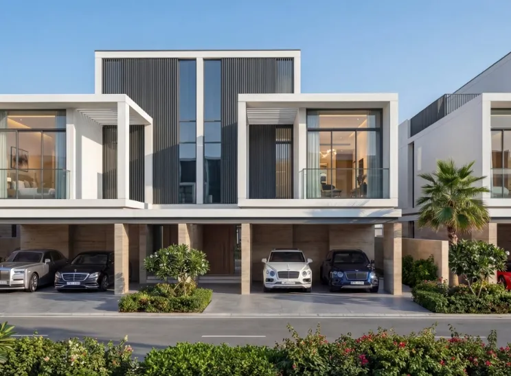 The Brooks villa facade in Dubai Land by Sobha Realty